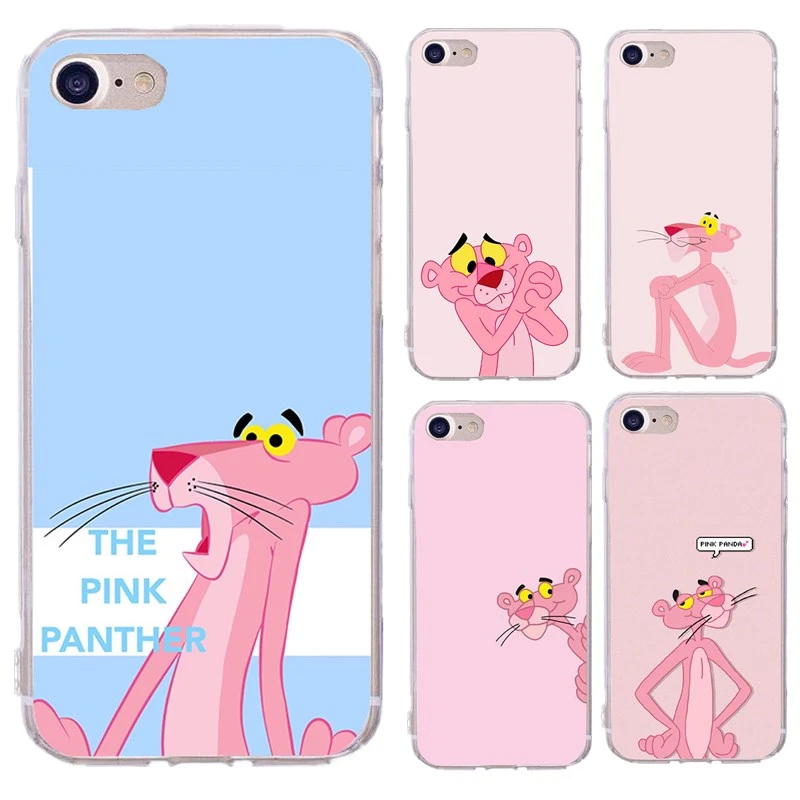 Lovely Pink Panther Phone Case For Apple Iphone 7 Funda Cartoon Soft Case Capa For Coque Iphone 7 8 Plus X 6 6s 5 5 S Se Cover Fitted Cases Aliexpress