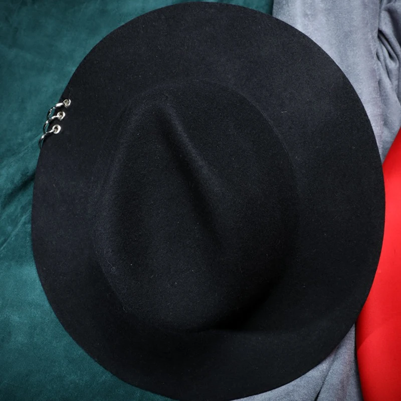 Sunlynn бренд шерсть унисекс Для женщин Широкими Полями Фетровая шляпа Для мужчин шерстяные Панама Кепки Женский Мужской шляпа джаз церкви hat