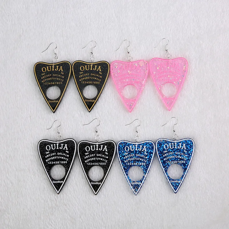 1pair Women Drop Earrings Multicolor Resin Ouija planchette Charms Resin earring for Birthday Gift Children Woman Jewelry