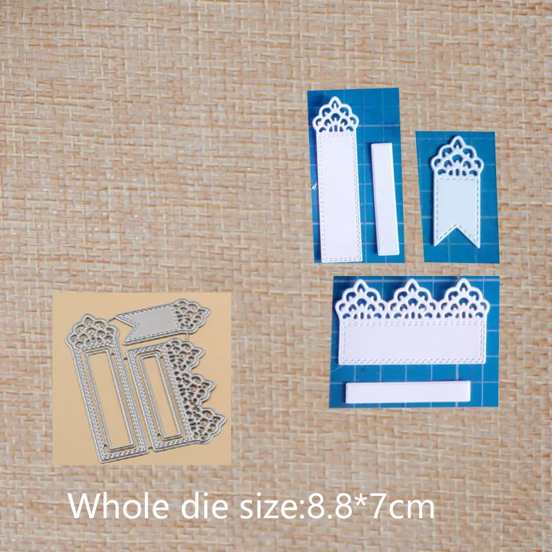 

3pcs Lace bookmark Metal Cutting Dies for DIY Scrapbook Photo Album Paper Card Decorative Craft Embossing Die 88*70 mm