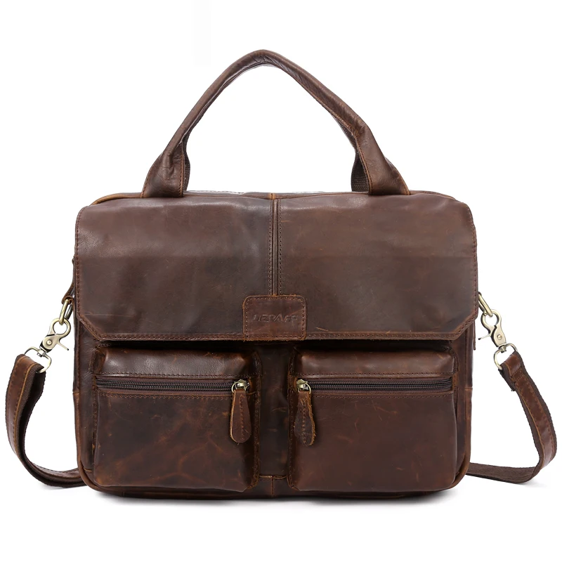 OGRAFF мужская сумка кожаная сумка Bolsas натуральная кожа сумка роскошный дизайн сумка на плечо черные большие сумки Мужская сумка кожаная винтажная - Цвет: Coffee B