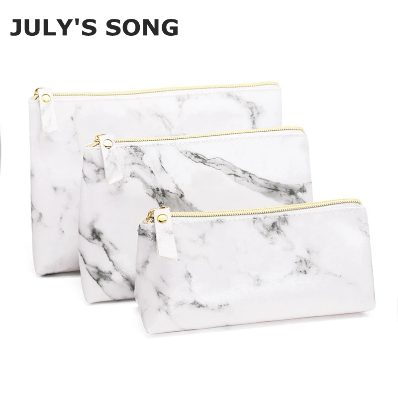 

Marble Pattern Cosmetic Bag Women Makeup Brushes Kit Pouch High Capacity Female Fashion Zipper Handbag Organizer Accessories