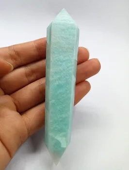 

65g Reiki Natural amazon stone Quartz Crystal Double Arrow amazonite Crystal Wand Polished Healing Specimen