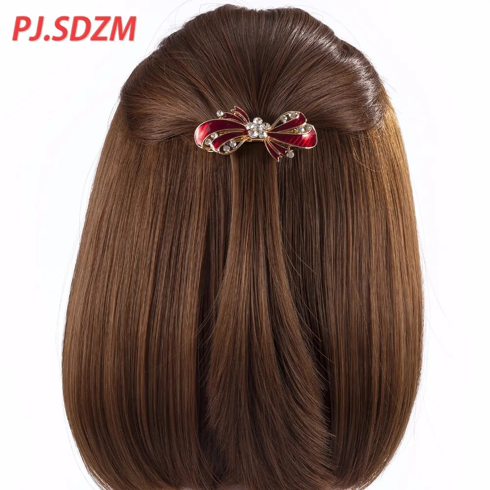 PJ. SDZM стразы, аксессуары для волос, кристалл, бант, заколка для волос, роскошные металлические заколки для волос, модные заколки для девочек, заколка для волос, пружинный зажим