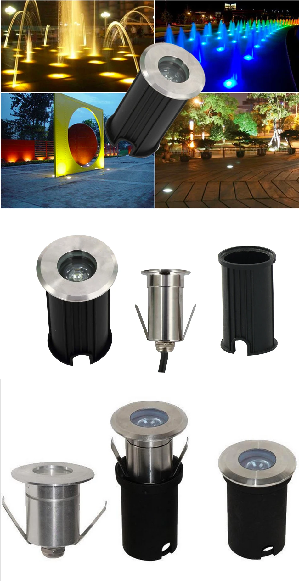 Emissor de Luz Lâmpada de Assoalho ao ar Pces Diodo Subterrânea 1 w 3 5 Cob Livre Terra Local Paisagem Jardim Quadrado Caminho Enterrado Quintal 85-265 v Dc12v 10 Luz 2 subterrânea 1 w 3 w 5 w