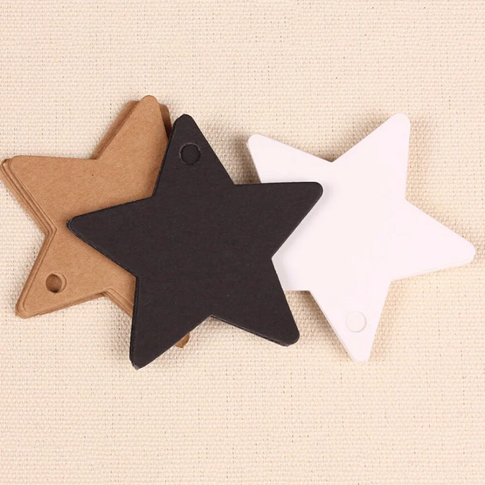 

100 pcs Paper Tags Kraft Paper Tag Head Label Festival Note DIY Blank Price Hang Tag Birthday Wedding Party Paper Cards Gift Tag