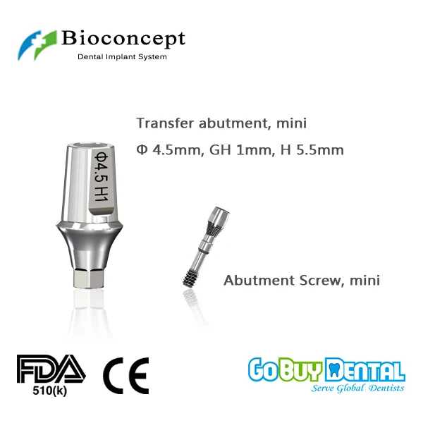 Osstem TSIII&Hiossen ETIII Compatible Hex Mini transfer abutment D4.5mm, gingival height 1mm, height 5.5mm(331010) Osstem TSIII&Hiossen ETIII Compatible Hex Mini transfer abutment D4.5mm, gingival height 1mm, height 5.5mm(331010)