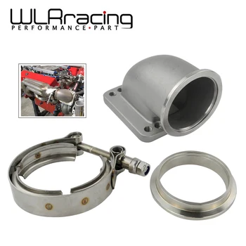 

WLR - 2.5" Vband 90 Degree Cast Turbo Elbow Adapter Flange 304 Stainless Steel + Clamp and Flange For T3 T4 Turbocharger