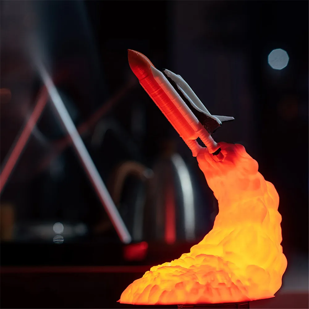 3D печать космический челнок лампа 3D лампы в виде Луны ночник светодиодный для детей детская спальня Craetive ракетная лампа для рождественского подарка