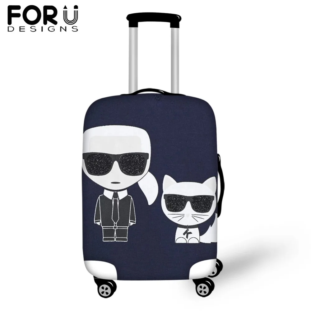 

FORUDESIG Waterproof Luggage Covers Fashion Karl Lagerfelds Printed Travel Suitcase Cover for 18/20/22/24/26/28/30inch Cases