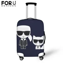 FORUDESIG Waterproof Luggage Covers Fashion Karl Lagerfelds Printed Travel Suitcase Cover for 18/20/22/24/26/28/30inch Cases