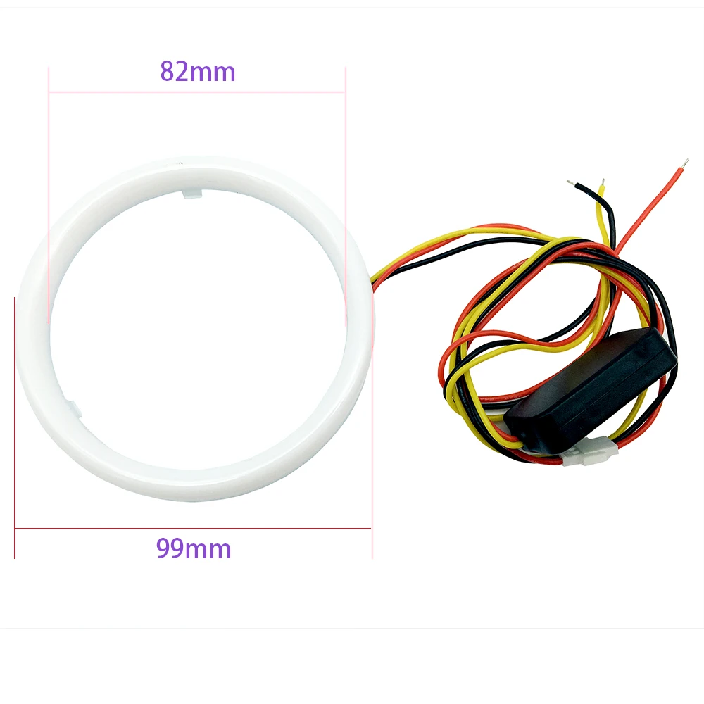 2 шт./компл. 80 мм авто Halo кольца Ангел глаз 80 мм 12V 24V фар 3020SMD мотоцикл белый+ желтый Цвет автомобиль Ангельские глазки