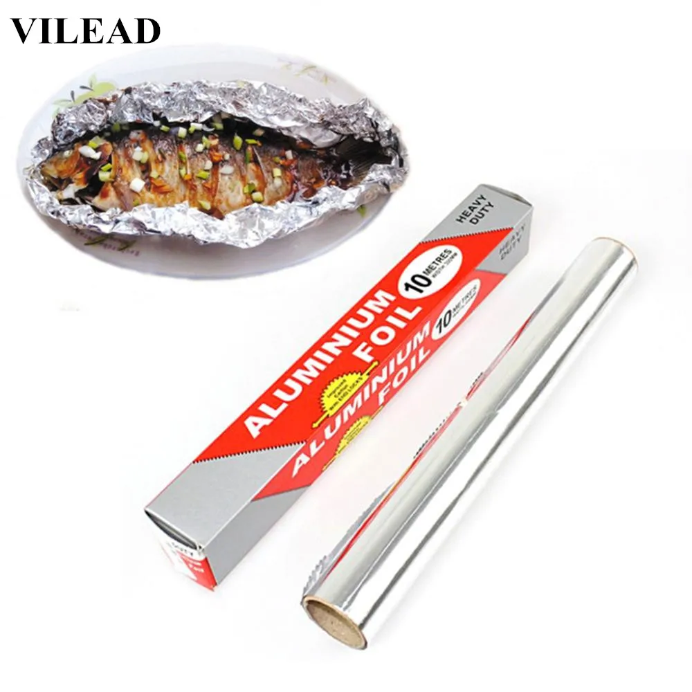 VILEAD 5M 10M Tinfoil Oil paper Aluminum Foil Baking Barbecue Paper