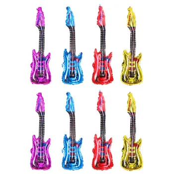 

8 Reusable Cartoon Guitar Balloon Inflatable Air Ballon for Birthday Music Concert Party Decoration Musical Instruments Balloon
