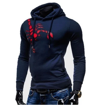 

Zogga New Mens Hoodies Sweatshirts Pullover Hooded Scorpion Printing Casual Thick Men Hoodie Long Sleeve Hooded Clothes For Men