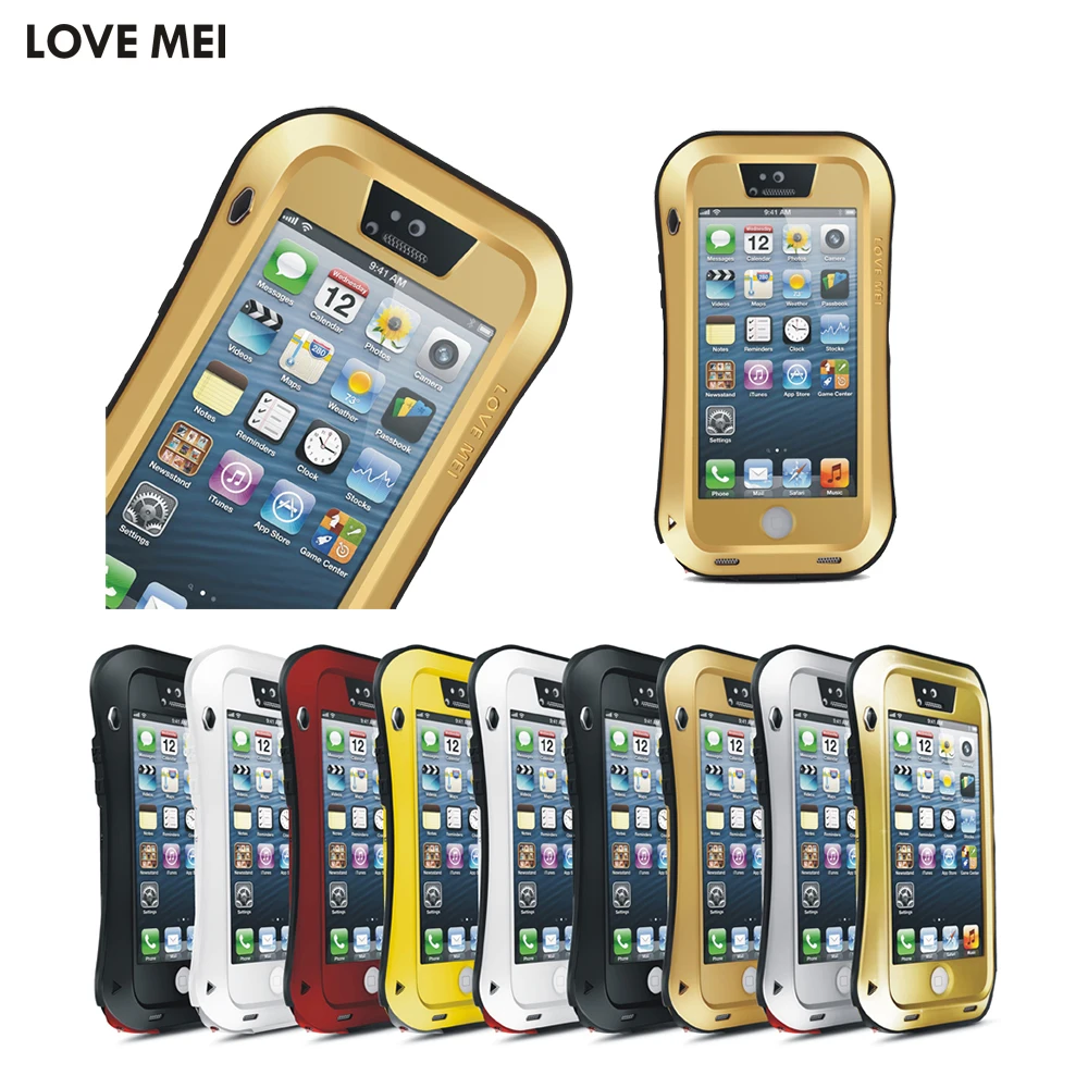 bilder für Fall für iphone 5 5 s se starke metall silikon abdeckung mit gehärtetem glas displayschutzfolie oberfläche wasserdicht anti gebrochen bilder für Fall für iphone 5 5 s se starke metall silikon abdeckung mit gehärtetem glas displayschutzfolie oberfläche wasserdicht anti gebrochen