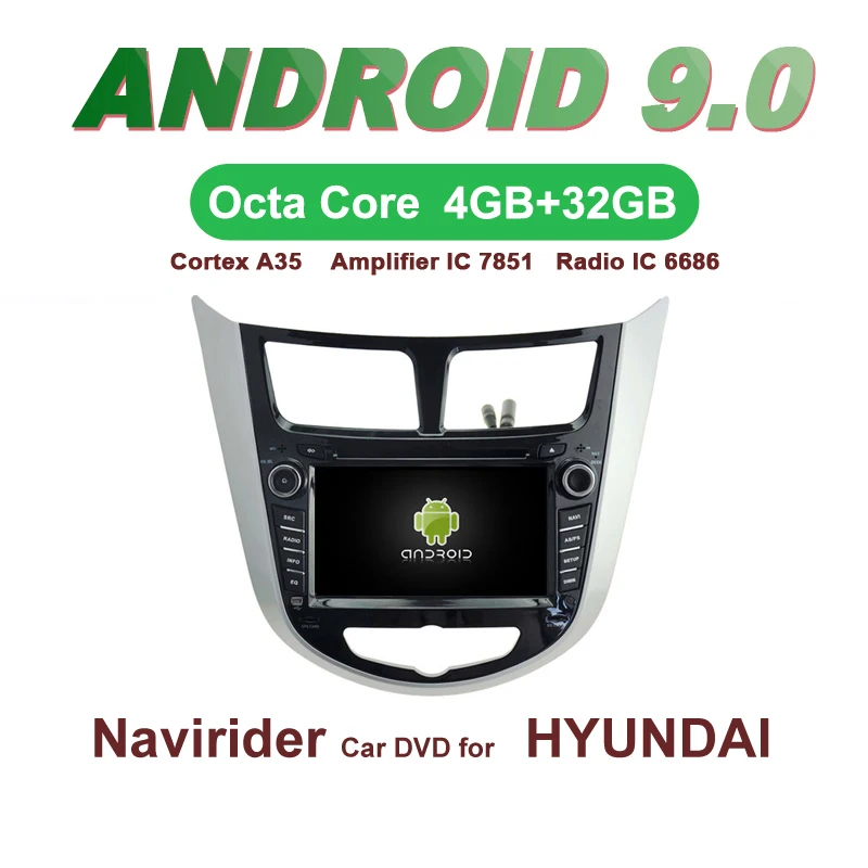 

OTOJETA Car GPS Android 9.0 Radio FOR HYUNDAI VERNA ACCENT SOLARIS 2011 Navigation DVD Capacitive screen Support Mirror Link