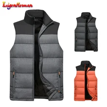 Осенне-зимние повседневные Жилеты мужские теплые толстые пальто куртка и пальто на молнии с несколькими карманами мужская куртка без рукавов мужские пуховики