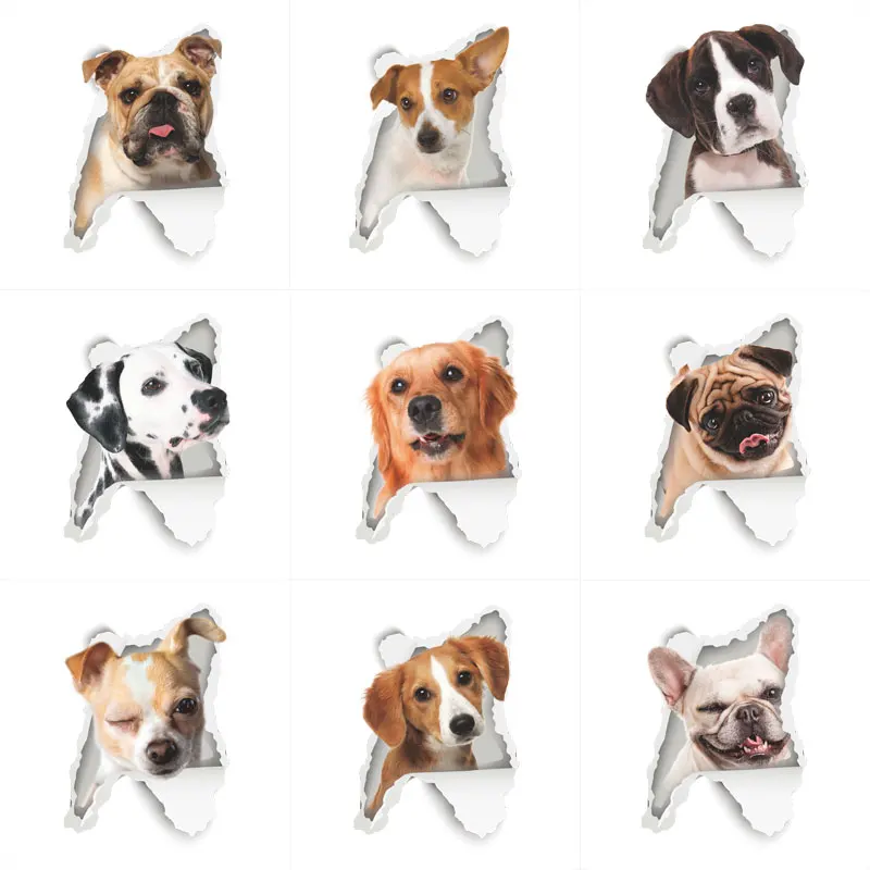 

3D vivid Hole Dog Wall Stickers For Toilet Bathroom Kids Rooms PVC Home Decor Wall Refrigerator Car Mural Art Decals