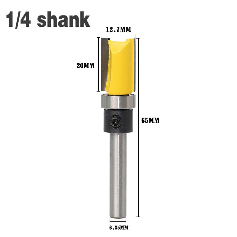 

1pc 1/4 Inch 6.35mm Shank Flush Trim Wood Router Bits Tungsten Carbide Two Flute Trimming Woodworking Milling Cutter Cheap Price