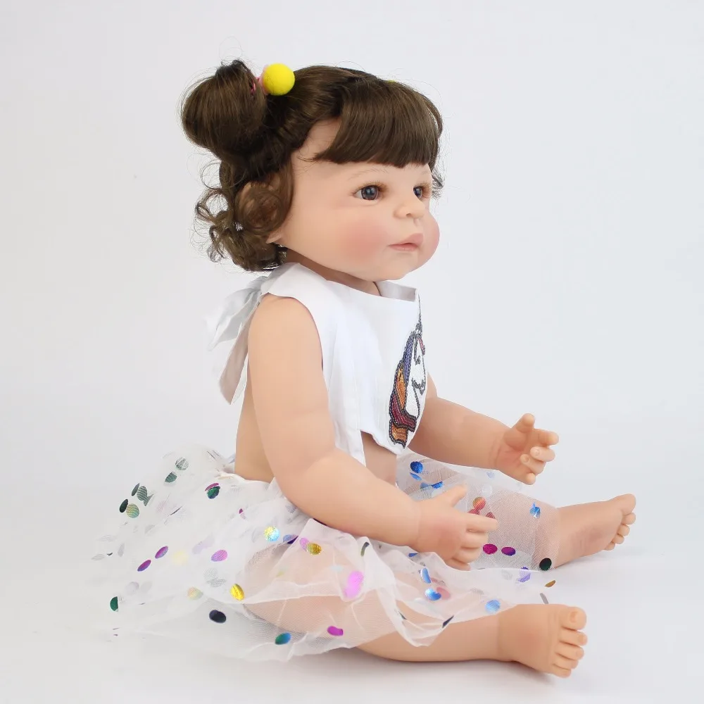 55 см полностью силиконовая виниловая Кукла Reborn Baby Doll Реалистичная принцесса Новорожденный Bebe живой ребенок подарок на день рождения девочки игровой домик игрушка для купания