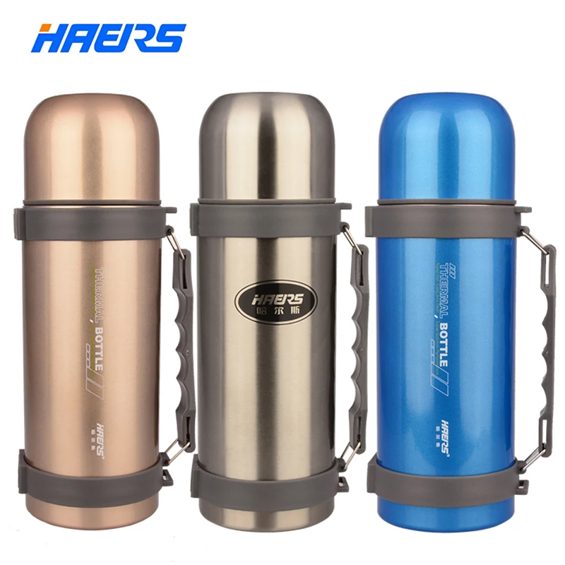Haers Double Stainless Steel Vacuum Flasks Big Capacity for Outdoor Sports Drinkware HY 1000W 2