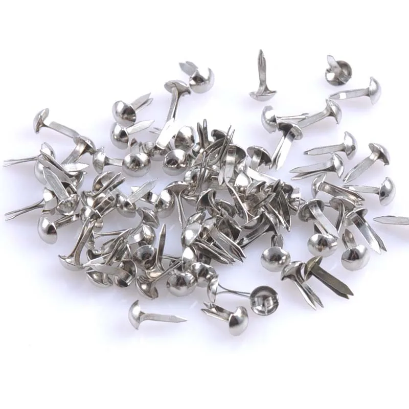 300pcs 5x10mm Mixed Round Metal Brads for Scrapbooking and Shoe Decoration