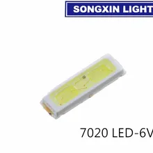 1000 шт. 7020 светодиодный 6 в подсветка 0,5 Вт 55лм холодный белый ЖК-подсветка для ТВ-телевизора применение smd 7020 диод