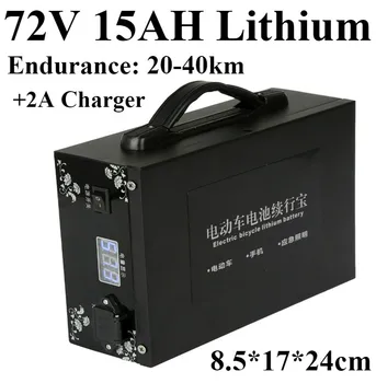 

Ebike Battery 72V 15AH +LED battery capacity display 2A Charger for 1000W 2000W electric bicycle motorcycle Emergency lighting