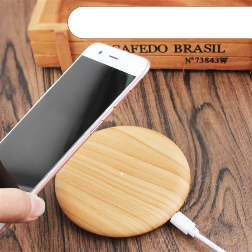 

New Qi Wireless Charger 5W] Portable Wood Wireless Charger Charging Pad for Samsung Galaxy S8 S7 Note 8 for iPhone X 8 8Plus J25