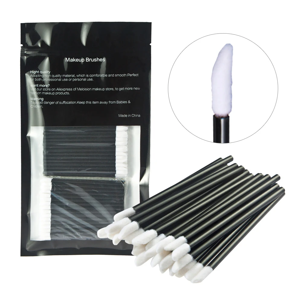 100pcs Disposable Makeup Lip Brush Lipstick Gloss Wands Applicator