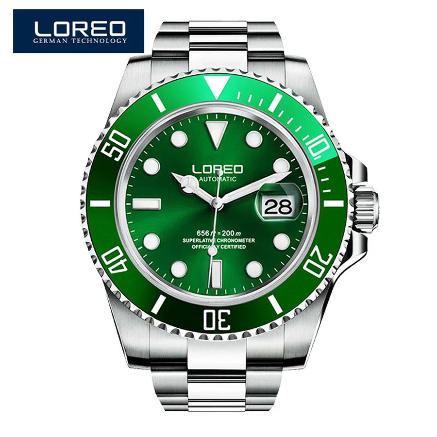 Relógios dos Homens Luxo à Prova Relojes Hombre Loreo Relógio Masculino Esporte Automático Mecânico Marca Superior Ddropágua 200m Dropshipping