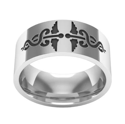 

GELICITY Silver Classic Ring Medical Sign Ring Men Titanium Stainless Steel Doctor and Nurse Ring Men Punk Gift Rings Women