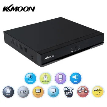 

KKmoon 16CH 1080P Hybrid 5 in1 Digital Video Recorder support Plug and Play Phone APP Free CMS Browser View Motion Detection PTZ