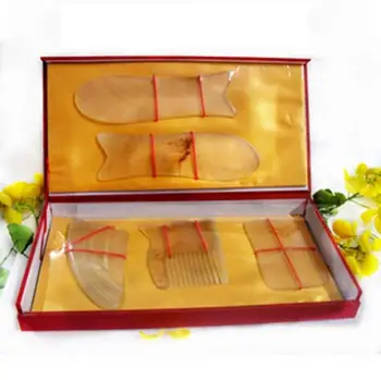 

5PCS Chinese Traditional Gua Sha Treatment Scraping Tool Set Acupuncture Body Massage Kits for face back neck Skin Health Care