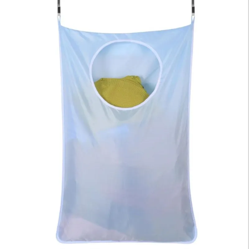 Бытовая висячая корзина для белья над дверью большая емкость сумка для хранения грязной одежды переносная прочная сумка для утилизации ткани Оксфорд - Цвет: Blue