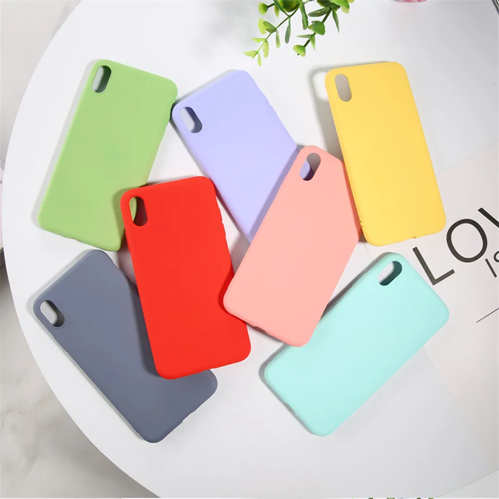 Lovebay жидкий тонкий мягкий чехол для телефона для iPhone 11 8 7 6s Plus Мягкий силиконовый чехол однотонный карамельный цвет для iPhone 11Pro X Xs Max XR