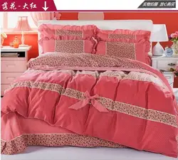 Леопард Розовый постельное белье хлопок juego де Кама сабанас толстый бархат 4 шт. фланель постельных принадлежностей зима