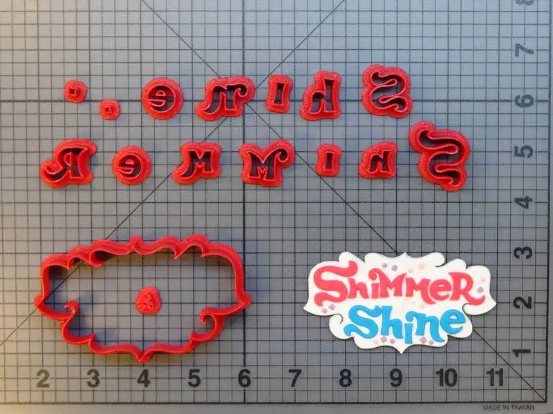 Logo 2 inch Мультяшный персонаж Shimmer and Shine Cookie Cutter Инструменты для украшения торта на заказ 3D Печатный инструмент для выпечки торта форма для печенья - Цвет: Logo 2 inch
