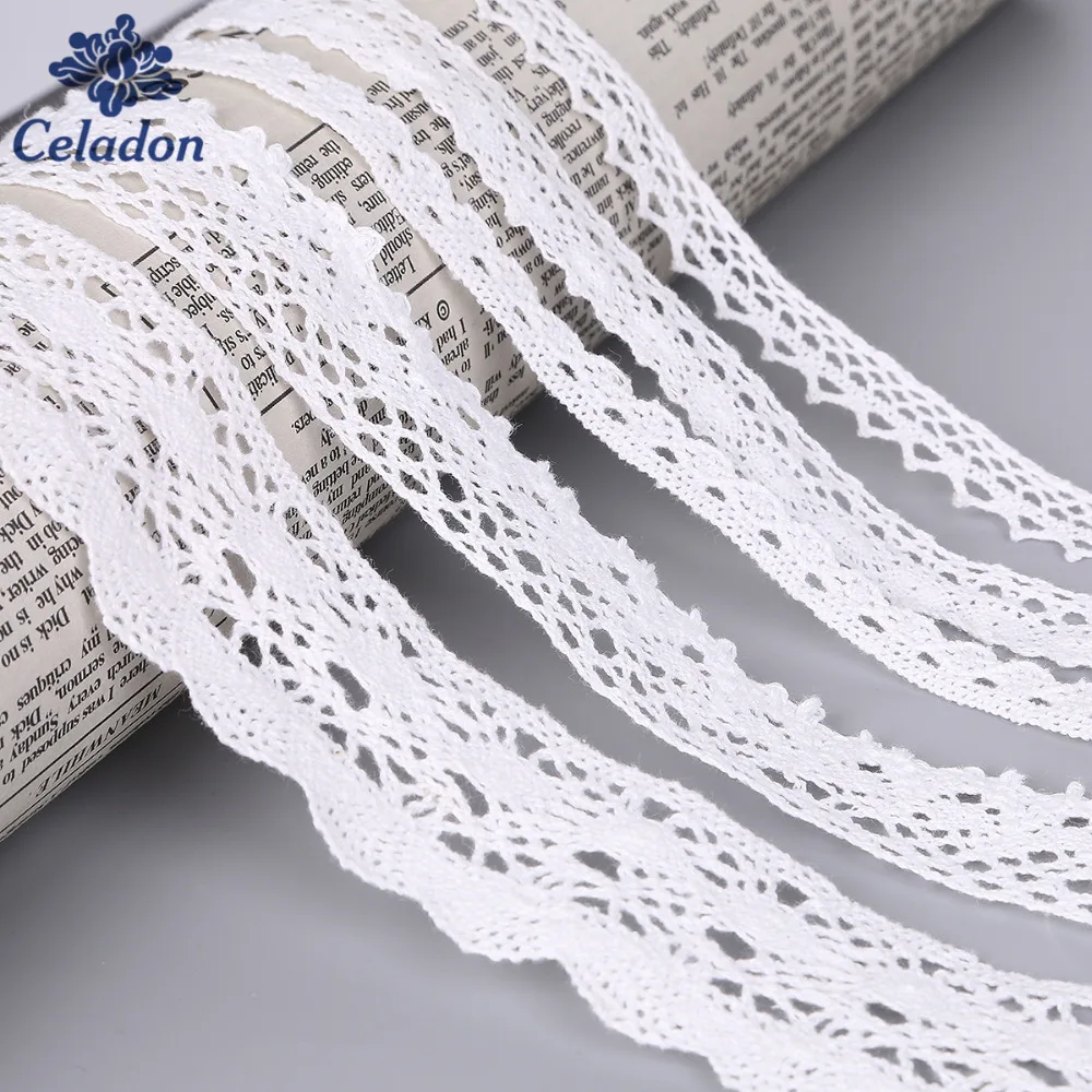 Embroidered Net White Lace Ribbon Trim Fabric Lace Trim Cotton White