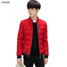 YoFaQC 2018 Winter Jacket Men Outerwear Padded Warm Thicken Short Jacket Coat Stand Collar Male Solid Parkas Coat Size 4XL