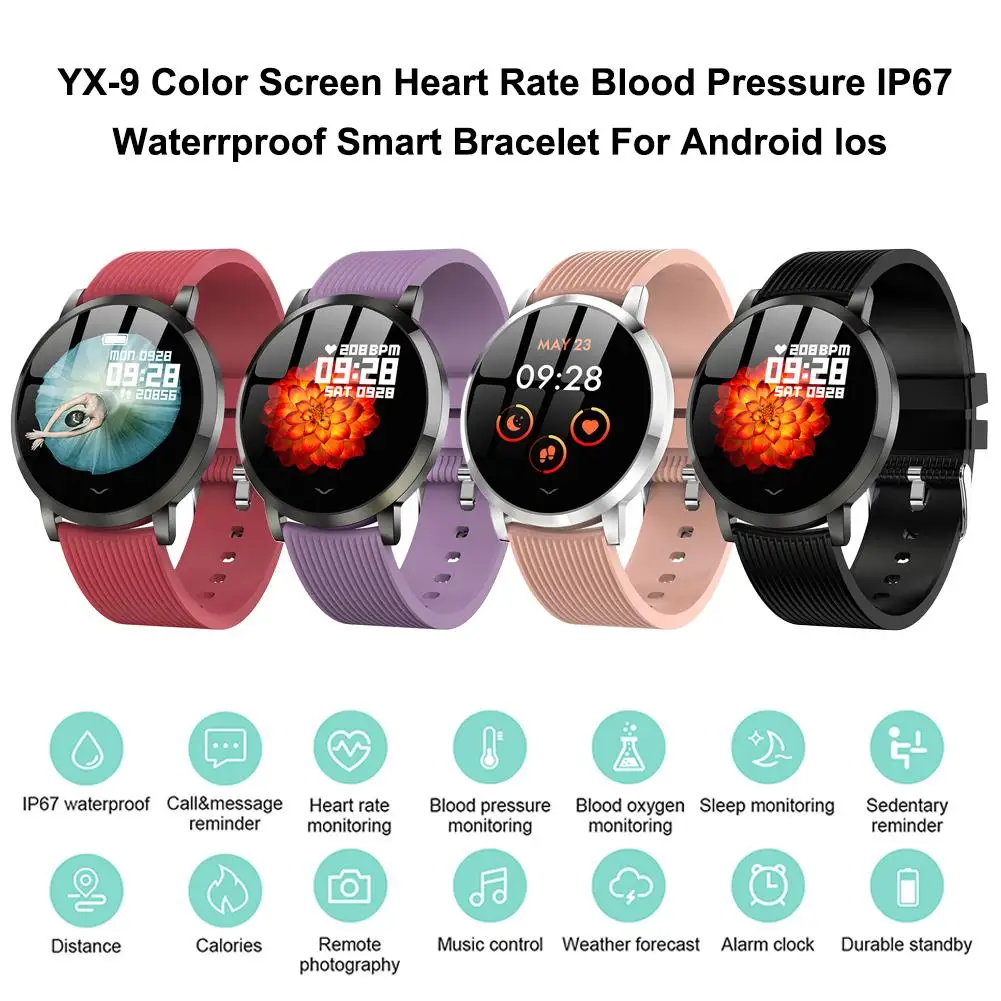 Bluetooth Smart Watch Waterproof Heart Rate Oxygen Blood Pressure Monitoring Sports Fitness Tracker Camera For Android IOS