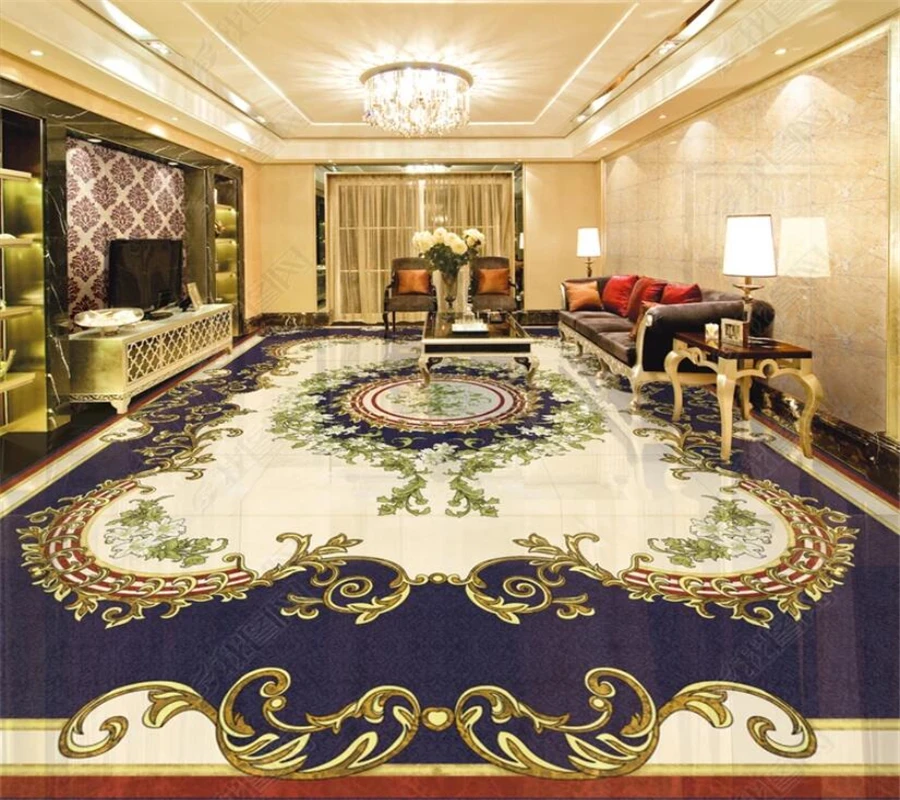 beibehang Large floor murals custom living room bedroom kitchen and
European three-dimensional stone parquet floor murals