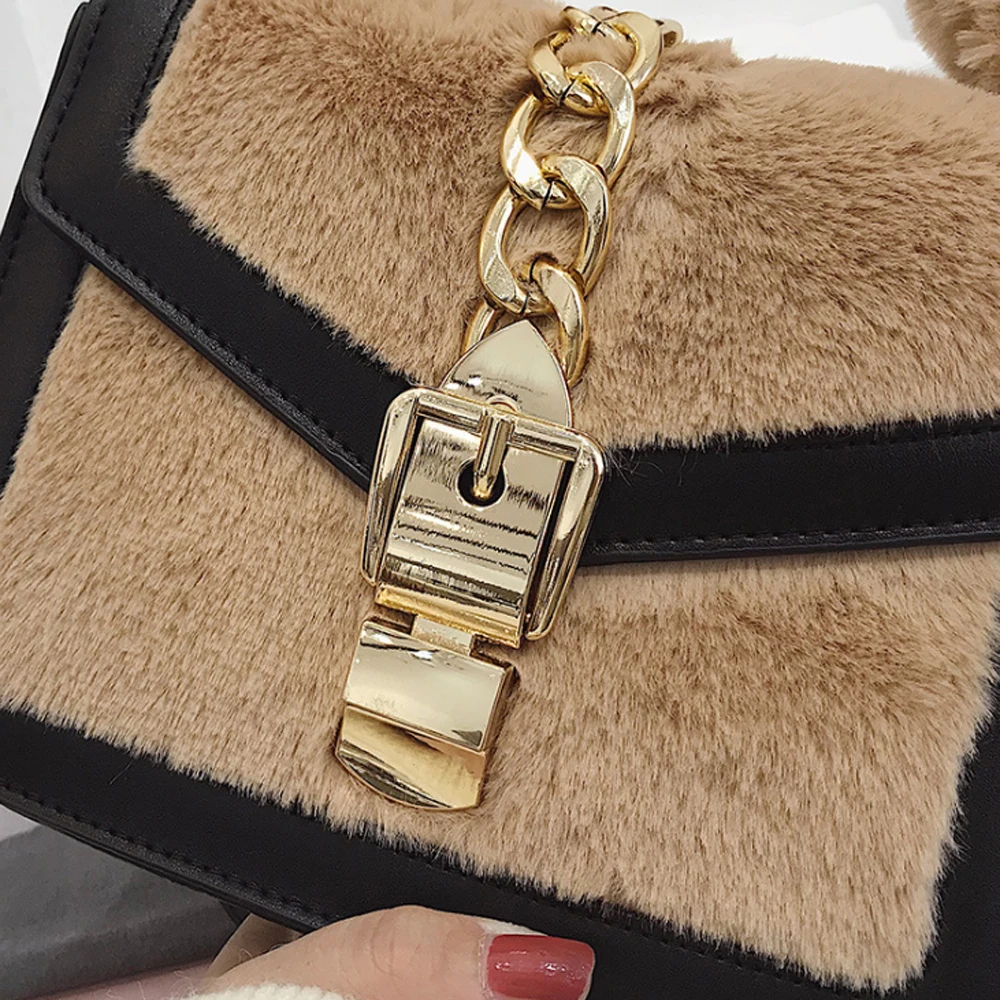Зимние Для женщин плюшевая сумка на плечо Sac a Main модные сумки Bolsas Feminina через Torebki
