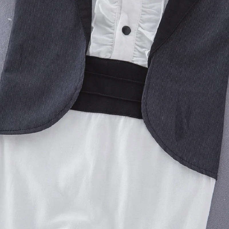 Tuxedo Costumes For Baby Boy Rompers Summer Handsome Bow Tie Crown Fashion Boys Shortalls Newborn Jumpsuits Vest Tails Clothes