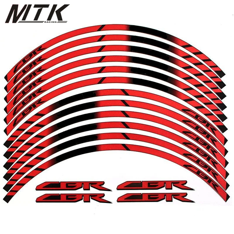 

MTKRACING 4 color FIT HONDA CBR General purpose motorcycle wheel decals Reflective stickers rim stripes CBR motorcycle CBR