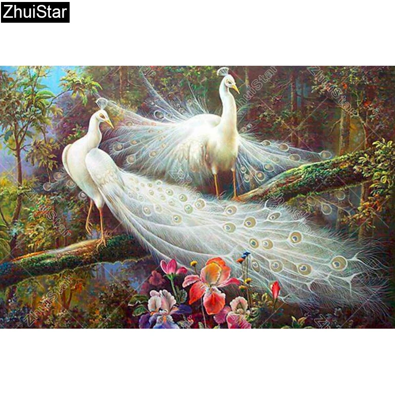 

Full Square/5D DIY Diamond Painting "Peacock in the forest" Embroidery Cross Stitch Mosaic Home Decor Gift 13 CJ