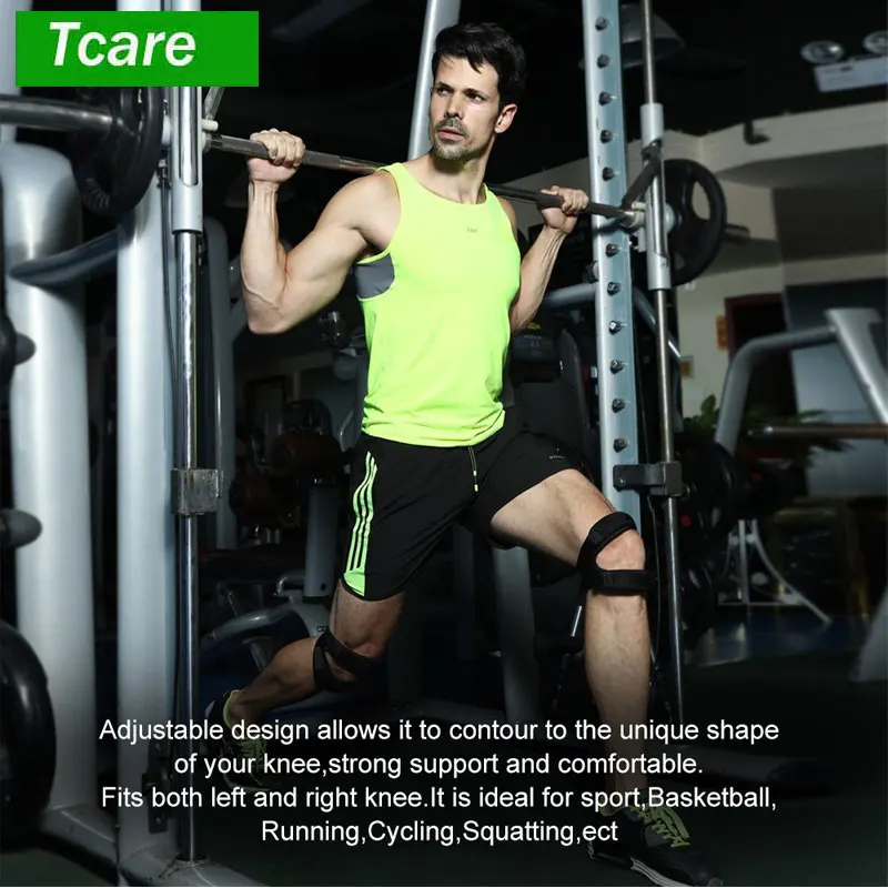 Tcare1Pcs двойной коленной коленки ремень Регулируемый Неопреновый наколенник поддержка для бега, артрит, джемпер, теннис, баскетбол