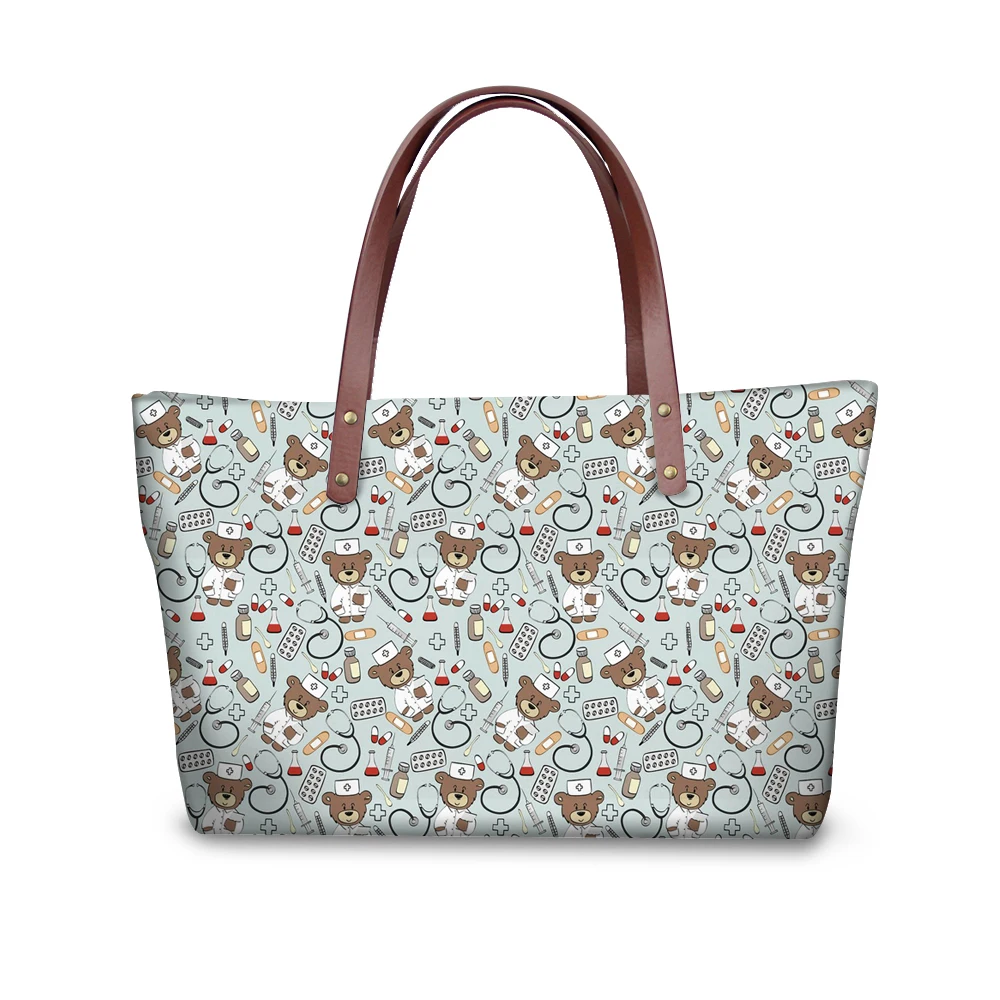 

Customized 2019 Women Handbags Womens Cross-body Bags 3D Bear Nurse Prints Tote Bags Female Shoulder Messenger Bags Ladies