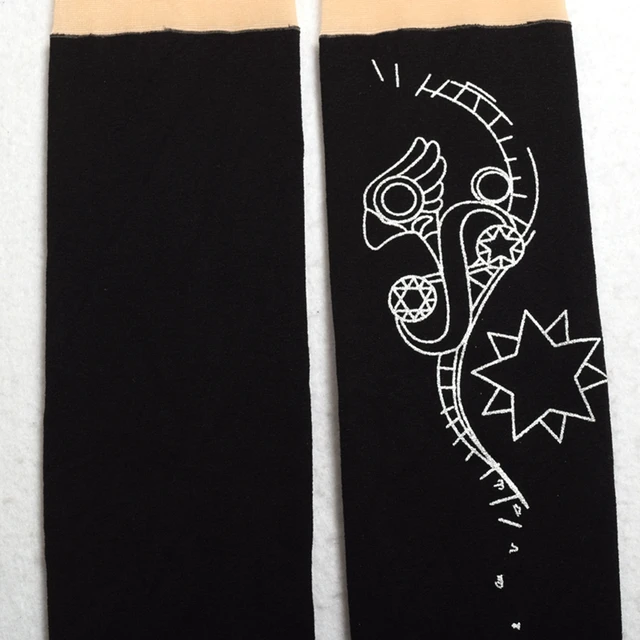 Anime Cardcaptor Sakura Tights Cute KINOMOTO SAKURA Bird Wand Logo Pantyhose Cosplay Props